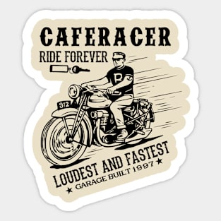 Cafe Racer Ride Forever Bike Rider Sticker